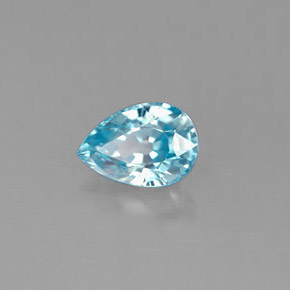 Zircão azul natural 1,09ct, formato de pêra, VS