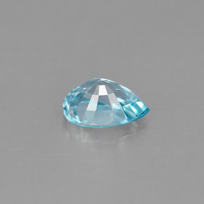 Zircão azul natural 1,09ct, formato de pêra, VS