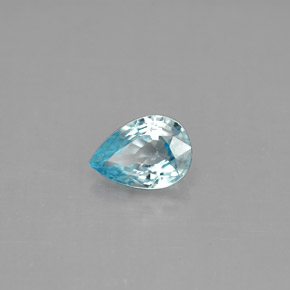 Zircão azul natural 1,03ct, formato de pêra, VVS-VS