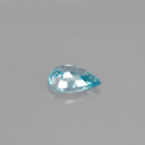 Zircão azul natural 1,03ct, formato de pêra, VVS-VS