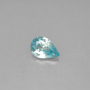Zircão azul natural 0,88ct, formato de pêra, VVS-VS