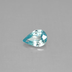 Zircão azul natural 0,88ct, formato de pêra, VVS-VS