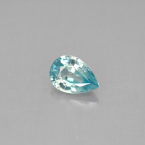 Zircão azul natural 1,08ct, formato de pêra, VVS-VS