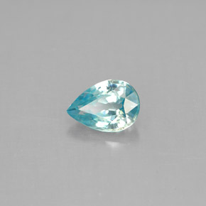 Zircão azul natural 1,08ct, formato de pêra, VVS-VS