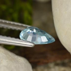 Zircão azul natural 0,92ct, formato de pêra, VVS-VS