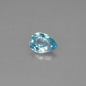 Zircão azul natural 1,04ct, formato de pêra, VVS-VS