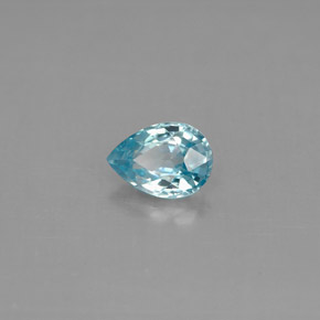 Zircão azul natural 1,04ct, formato de pêra, VVS-VS