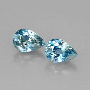 Pedras preciosas de zircão azul natural de  ct, formato de pêra, VVS-VS