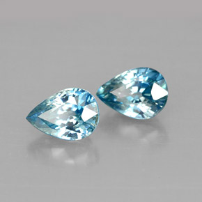 Pedras preciosas de zircão azul natural de  ct, formato de pêra, VVS-VS