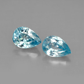 Pedras preciosas de zircão azul natural de  ct, formato de pêra, VVS-VS