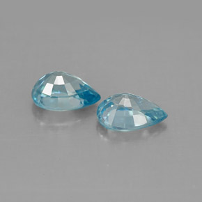 Pedras preciosas de zircão azul natural de  ct, formato de pêra, VVS-VS