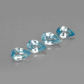 Pedras preciosas de zircão azul natural de  ct, formato de pêra, VVS-VS