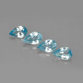 Pedras preciosas de zircão azul natural de  ct, formato de pêra, VVS-VS