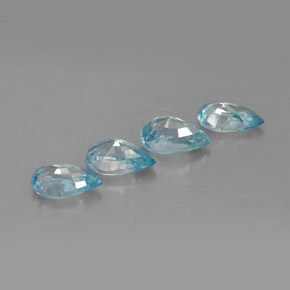 Pedras preciosas de zircão azul natural de  ct, formato de pêra, VVS-VS