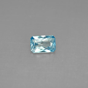Zircão azul natural 0,68ct, corte esmeralda, VS