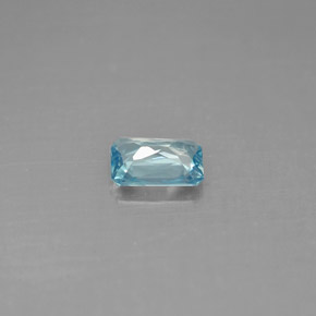 Zircão azul natural 0,68ct, corte esmeralda, VS