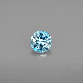 Zircão azul natural 0,68ct, corte redondo, VVS-VS