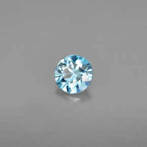 Zircão azul natural 0,68ct, corte redondo, VVS-VS