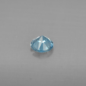 Zircão azul natural 0,68ct, corte redondo, VVS-VS