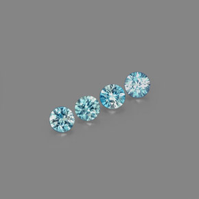 Pedras preciosas de zircão azul natural de  ct, corte redondo, VVS-VS
