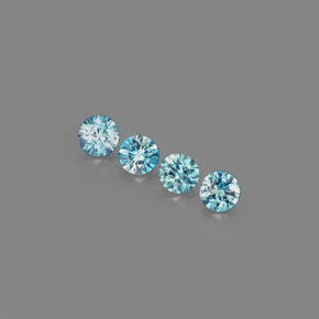 Pedras preciosas de zircão azul natural de  ct, corte redondo, VVS-VS