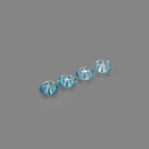 Pedras preciosas de zircão azul natural de  ct, corte redondo, VVS-VS