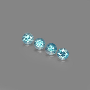 Pedras preciosas de zircão azul natural de  ct, corte redondo, VVS-VS