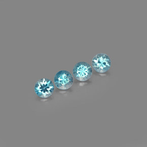 Pedras preciosas de zircão azul natural de  ct, corte redondo, VVS-VS