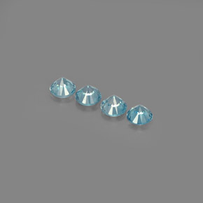 Pedras preciosas de zircão azul natural de  ct, corte redondo, VVS-VS