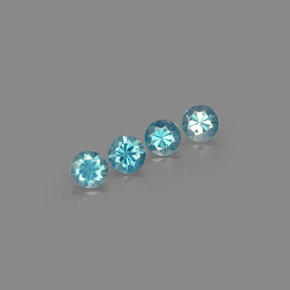 Pedras preciosas de zircão azul natural de  ct, corte redondo, VVS-VS