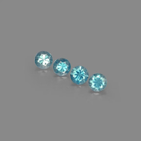 Pedras preciosas de zircão azul natural de  ct, corte redondo, VVS-VS