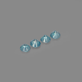 Pedras preciosas de zircão azul natural de  ct, corte redondo, VVS-VS