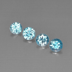 Pedras preciosas de zircão azul natural de  ct, corte redondo, VVS-VS