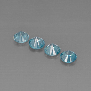 Pedras preciosas de zircão azul natural de  ct, corte redondo, VVS-VS