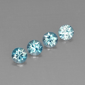 Pedras preciosas de zircão azul natural de  ct, corte redondo, VVS-VS