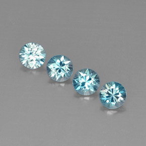 Pedras preciosas de zircão azul natural de  ct, corte redondo, VVS-VS