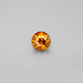 Zircão laranja natural 0,98ct, corte redondo, VVS-VS
