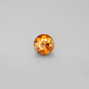 Zircão laranja natural 0,98ct, corte redondo, VVS-VS