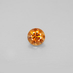 Zircão laranja natural 0,98ct, corte redondo, VVS-VS