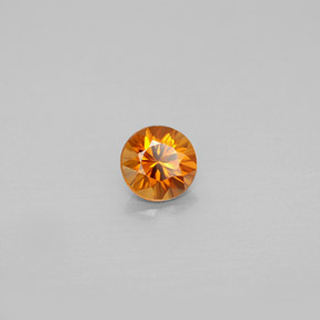 Zircão laranja natural 0,98ct, corte redondo, VVS-VS