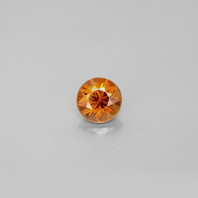 Zircão laranja natural 0,98ct, corte redondo, VVS-VS