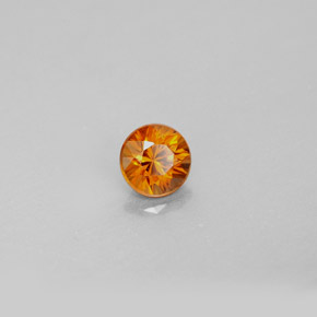 Zircão laranja natural 0,98ct, corte redondo, VVS-VS