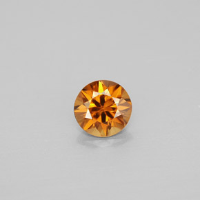 Zircão laranja natural 0,86ct, corte redondo, VVS-VS