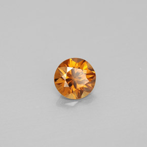 Zircão laranja natural 0,86ct, corte redondo, VVS-VS