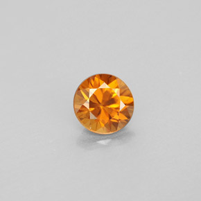Zircão laranja natural 0,99ct, corte redondo, VVS-VS
