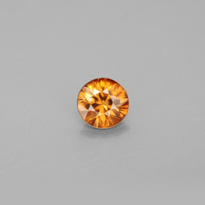 Zircão laranja natural 0,91ct, corte redondo, VS