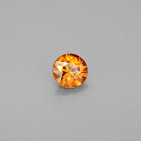 Zircão laranja natural 0,91ct, corte redondo, VS