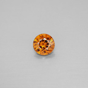 Zircão laranja natural 0,98ct, corte redondo, VS