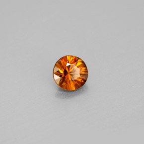 Zircão laranja natural 1,01ct, corte redondo, VS