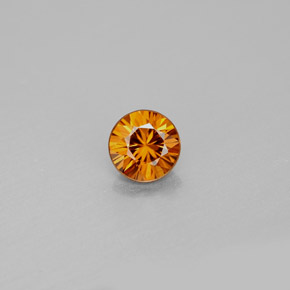 Zircão laranja natural 1,02ct, corte redondo, VS